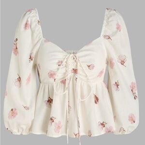 Floral Puff Sleeve Top